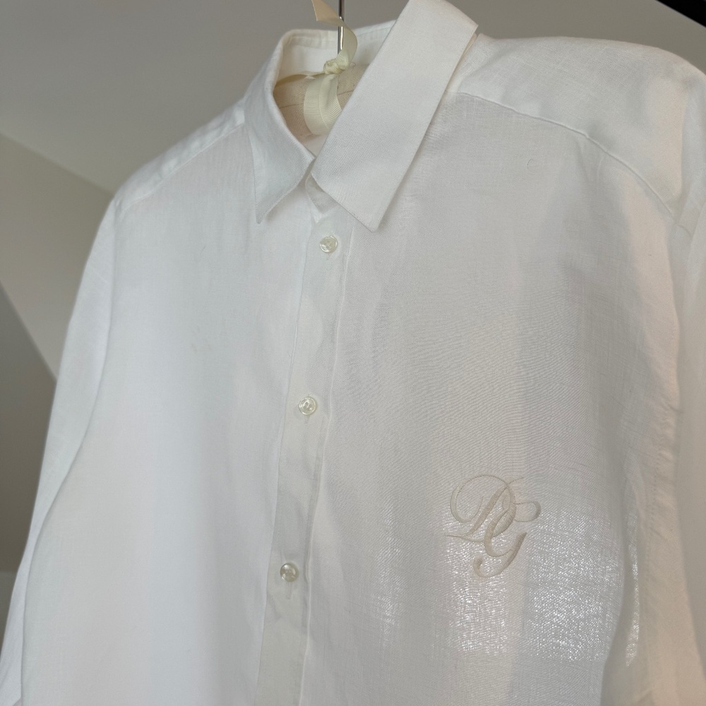 DOLCE & GABBANA Mens long sleeve linen shirt